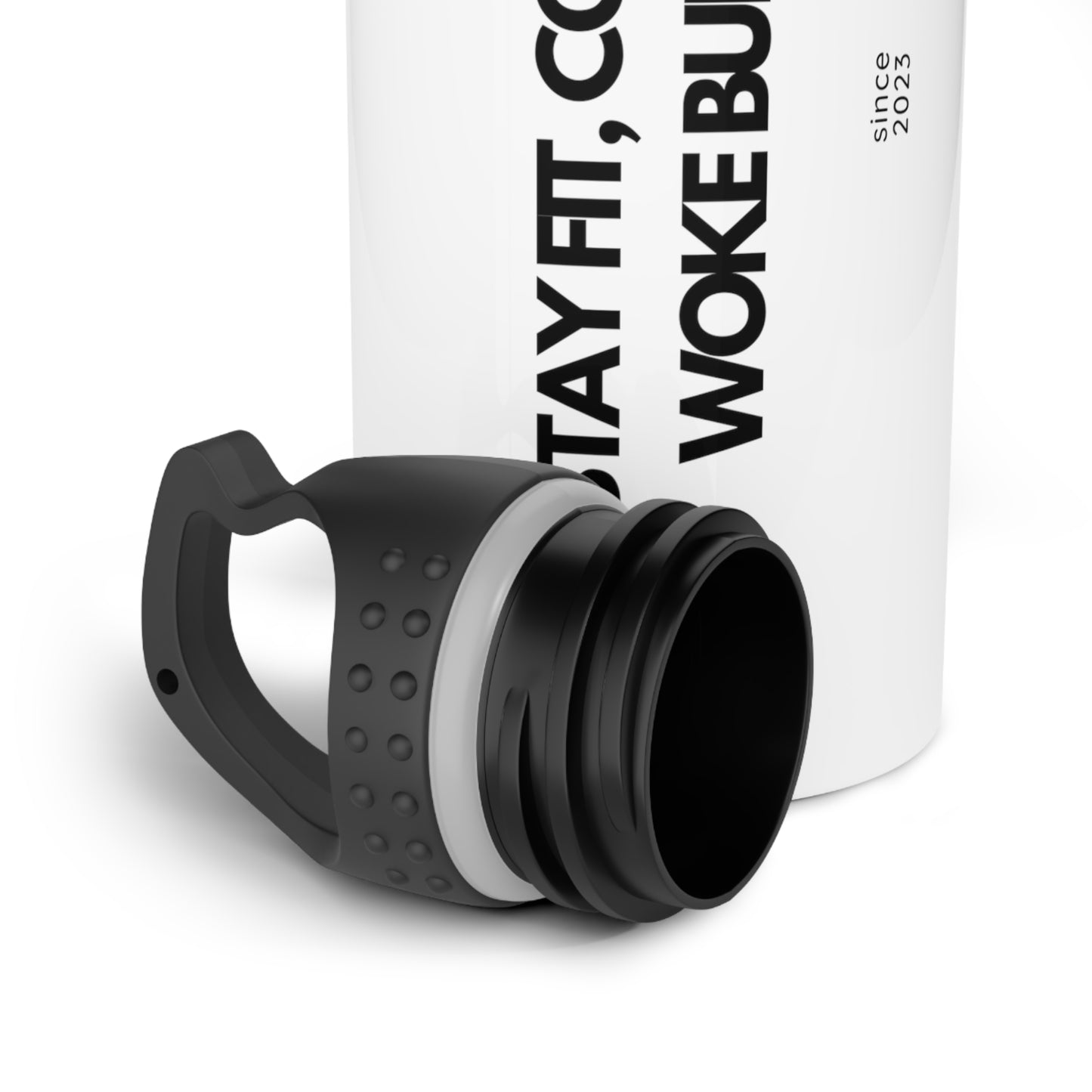 Stay Fit, Conquer Woke Bullsh*t Stainless Steel Bottle
